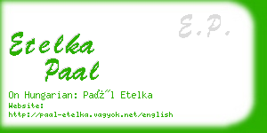 etelka paal business card